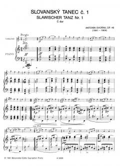Slawische Tänze op. 46/1-4 von Antonín Dvorák 