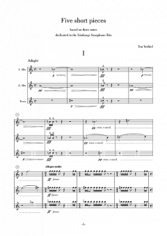 5 Short Pieces Based on Three Notes von Ton Verhiel (Download) 