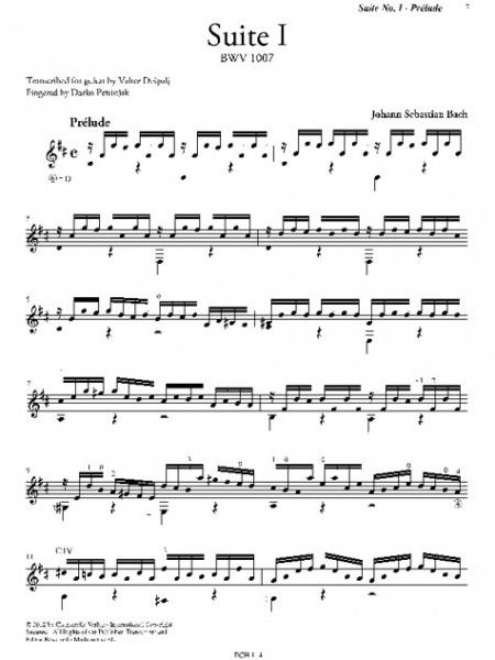 6 Cello Suites BWV 1007 - 1012 di J.S. Bach » Spartiti per chitarra