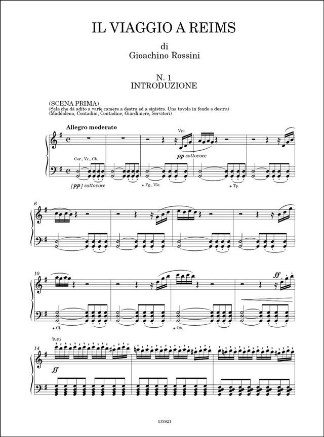Il viaggio a Reims di Gioachino Rossini » Spartiti per canto